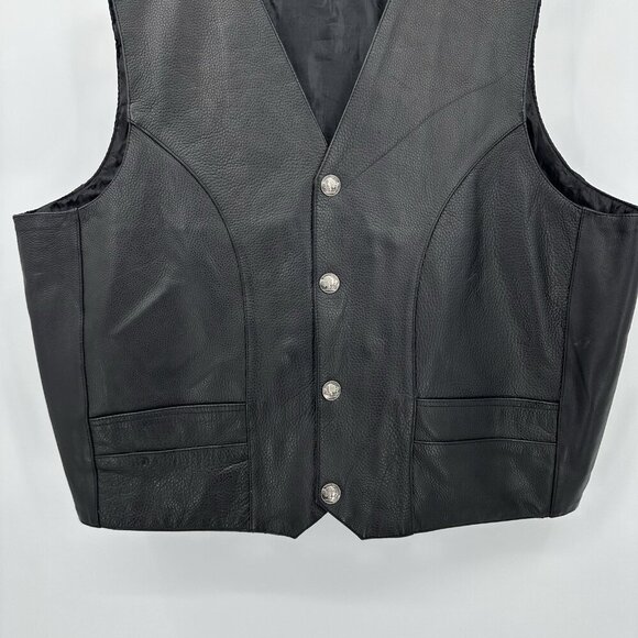 Other - vest sleeveless indian head snap biker motorcycle black 2XL